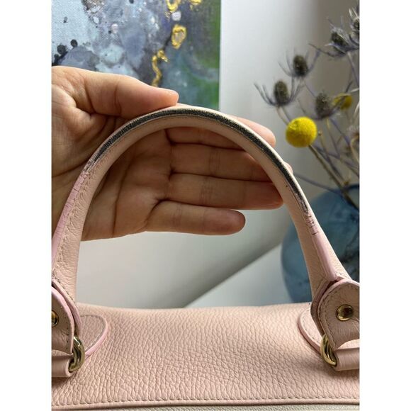 VERSACE COLLECTION Pebbled Leather Pink Handle Bag - Picture 9 of 16
